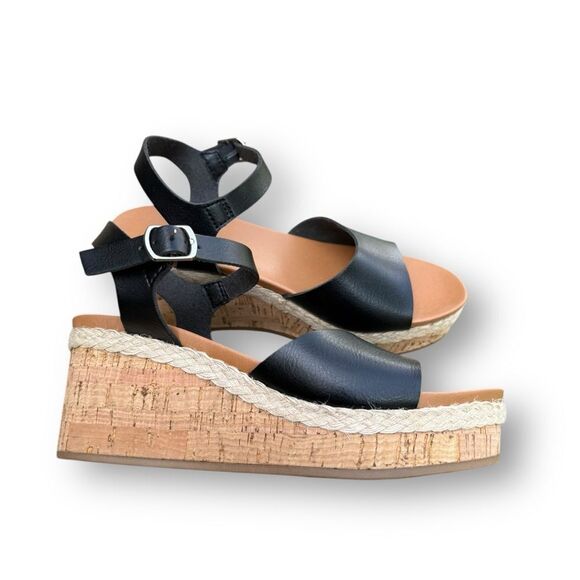 Sonoma Esmae Espadrille Women's Black Wedge Sandals Shoes Open Toe Size 6.5 - Picture 6 of 14